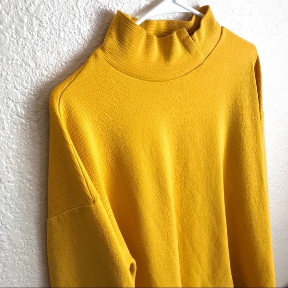 Zara Bright Yellow Asymmetrical Neckline Sweater - Picture 4 of 7